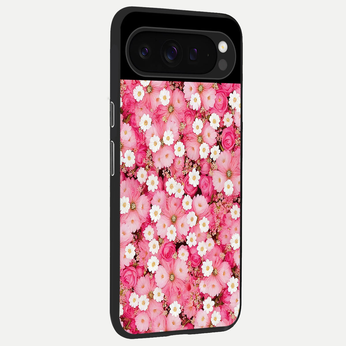  Pink Daisy Bliss back cover For Google Pixel 9 Pro slim fit glass case with vibrant aesthetic design