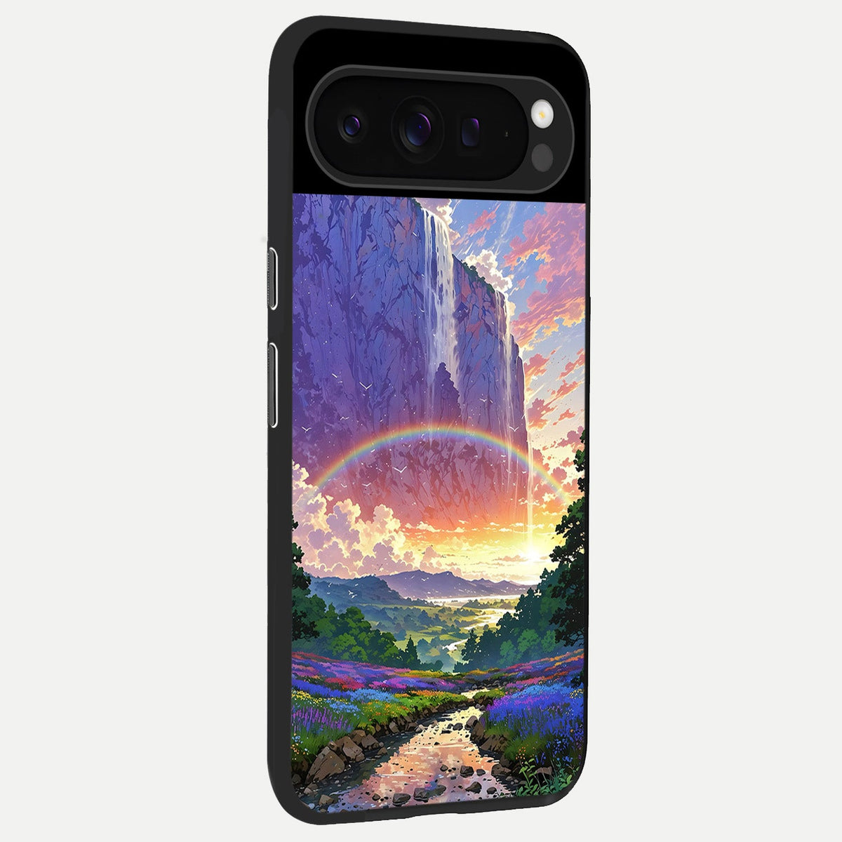  Rainbow Valley Dream back cover For Google Pixel 9 Pro slim fit glass case with vibrant aesthetic design