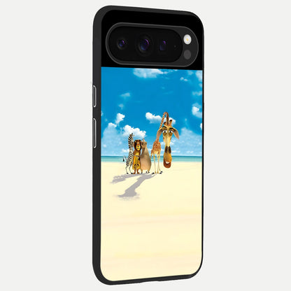 Tropical Fun Squad back cover For Google Pixel 9 Pro slim fit glass case with vibrant aesthetic design
