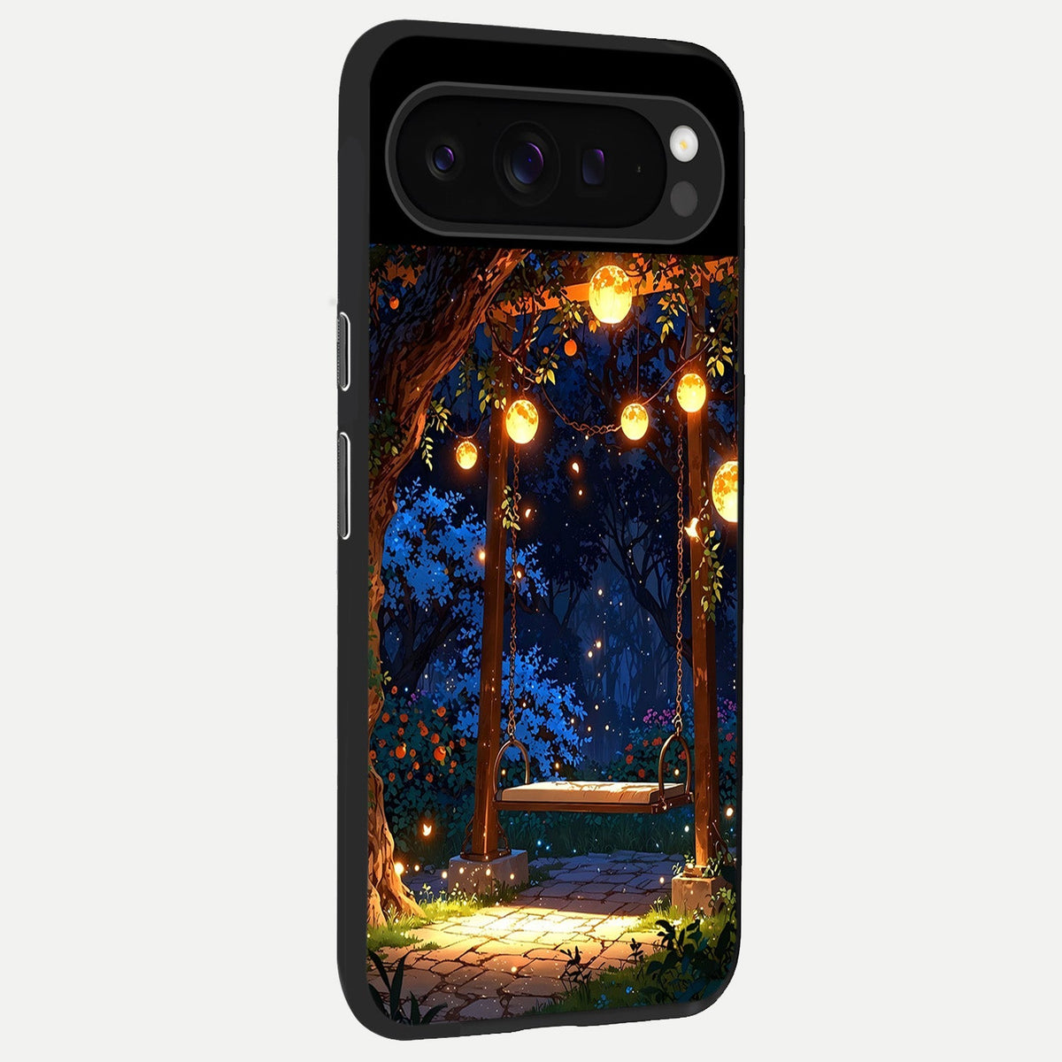  Twilight Garden Swing back cover For Google Pixel 9 Pro slim fit glass case with vibrant aesthetic design