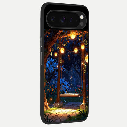  Twilight Garden Swing back cover For Google Pixel 9 Pro slim fit glass case with vibrant aesthetic design