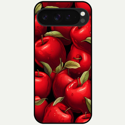  Apple Pattern Glass Case For Google Pixel 9 Pro XL back cover – full design glossy printed glass finish