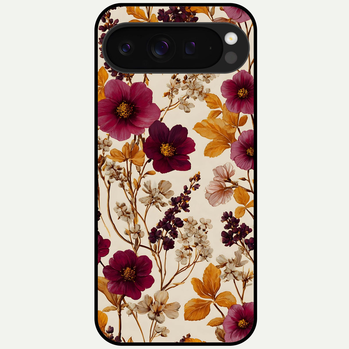 Autumn Wine Bloom Glass Case For Google Pixel 9 Pro XL back cover – full design glossy printed glass finish