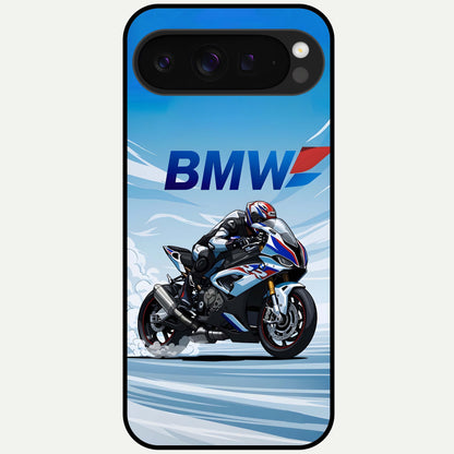  BMW Power Drift Glass Case For Google Pixel 9 Pro XL back cover – full design glossy printed glass finish