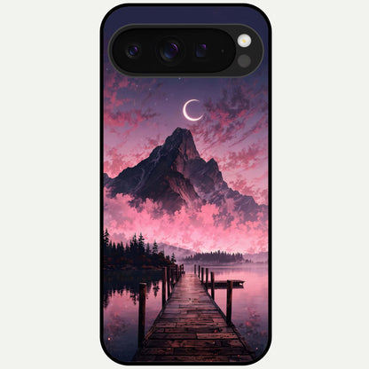  Beautiful Mountain View Glass Case For Google Pixel 9 Pro XL back cover – full design glossy printed glass finish