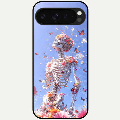  Bloom Beyond Bones Glass Case For Google Pixel 9 Pro XL back cover – full design glossy printed glass finish