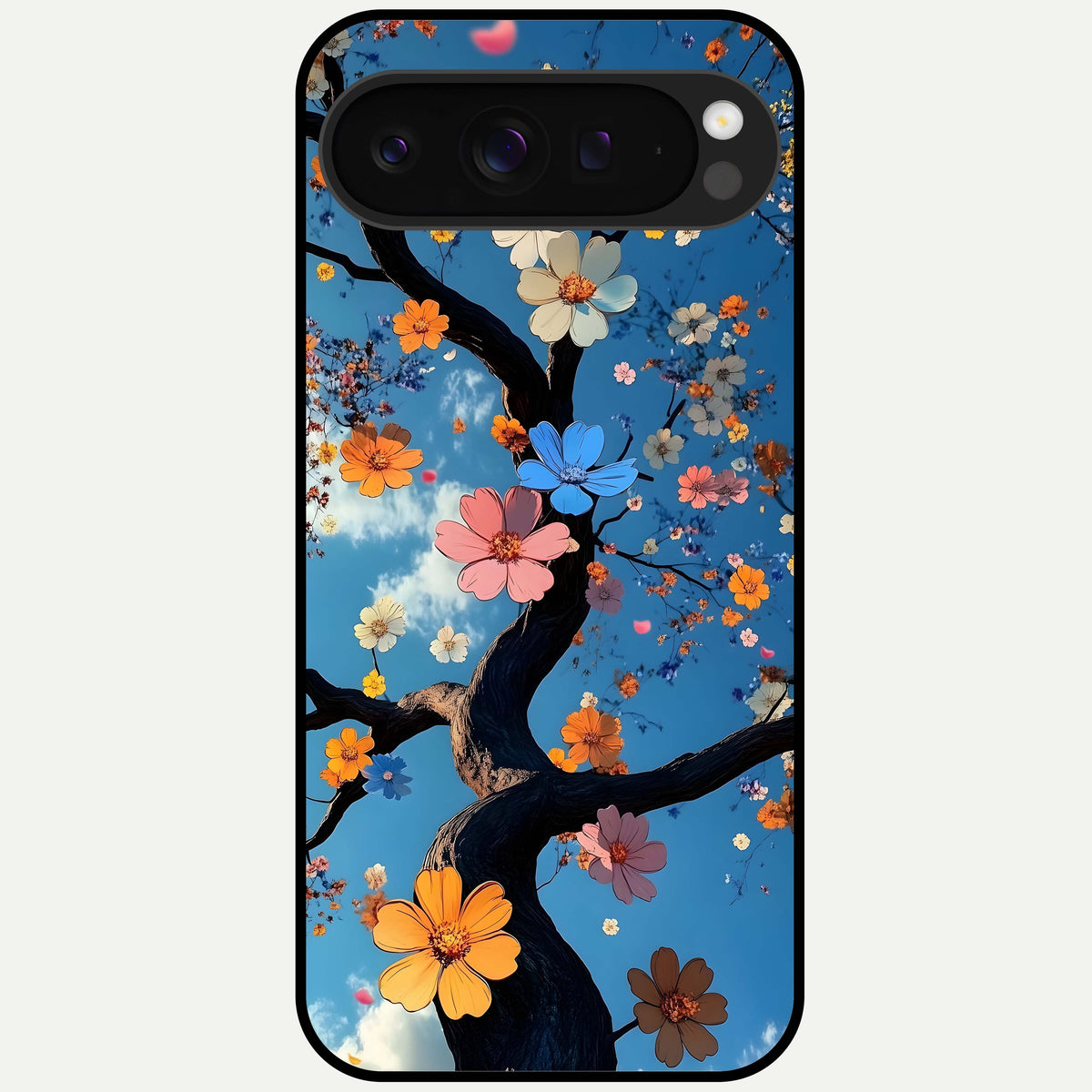  Blossom Dream Sky Glass Case For Google Pixel 9 Pro XL back cover – full design glossy printed glass finish