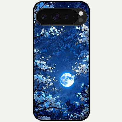  Blossom Moonlight Sky Glass Case For Google Pixel 9 Pro XL back cover – full design glossy printed glass finish