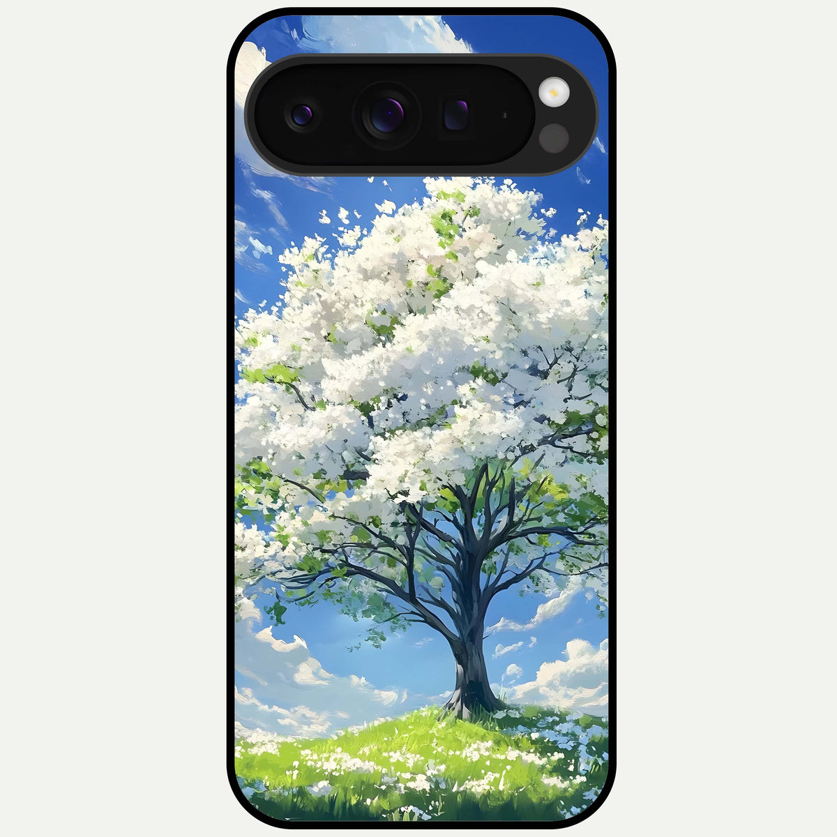  Blossom Sky Serenity Glass Case For Google Pixel 9 Pro XL back cover – full design glossy printed glass finish