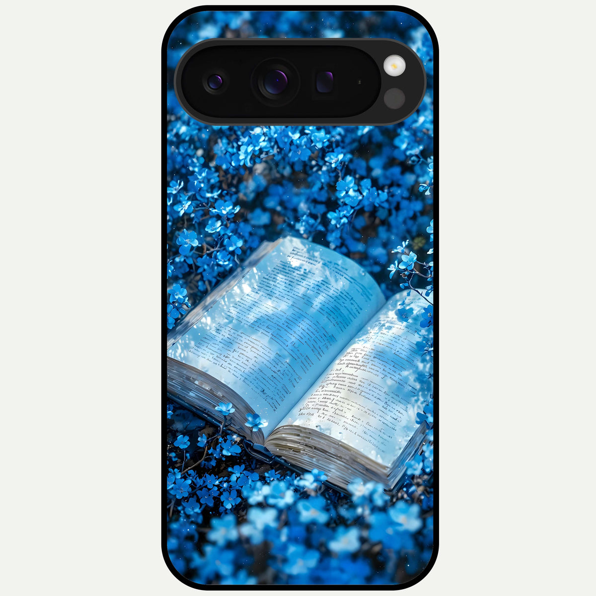  Blue Bloom Tales Glass Case For Google Pixel 9 Pro XL back cover – full design glossy printed glass finish