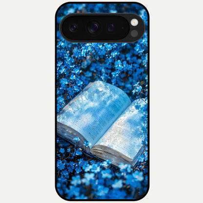  Blue Bloom Tales Glass Case For Google Pixel 9 Pro XL back cover – full design glossy printed glass finish