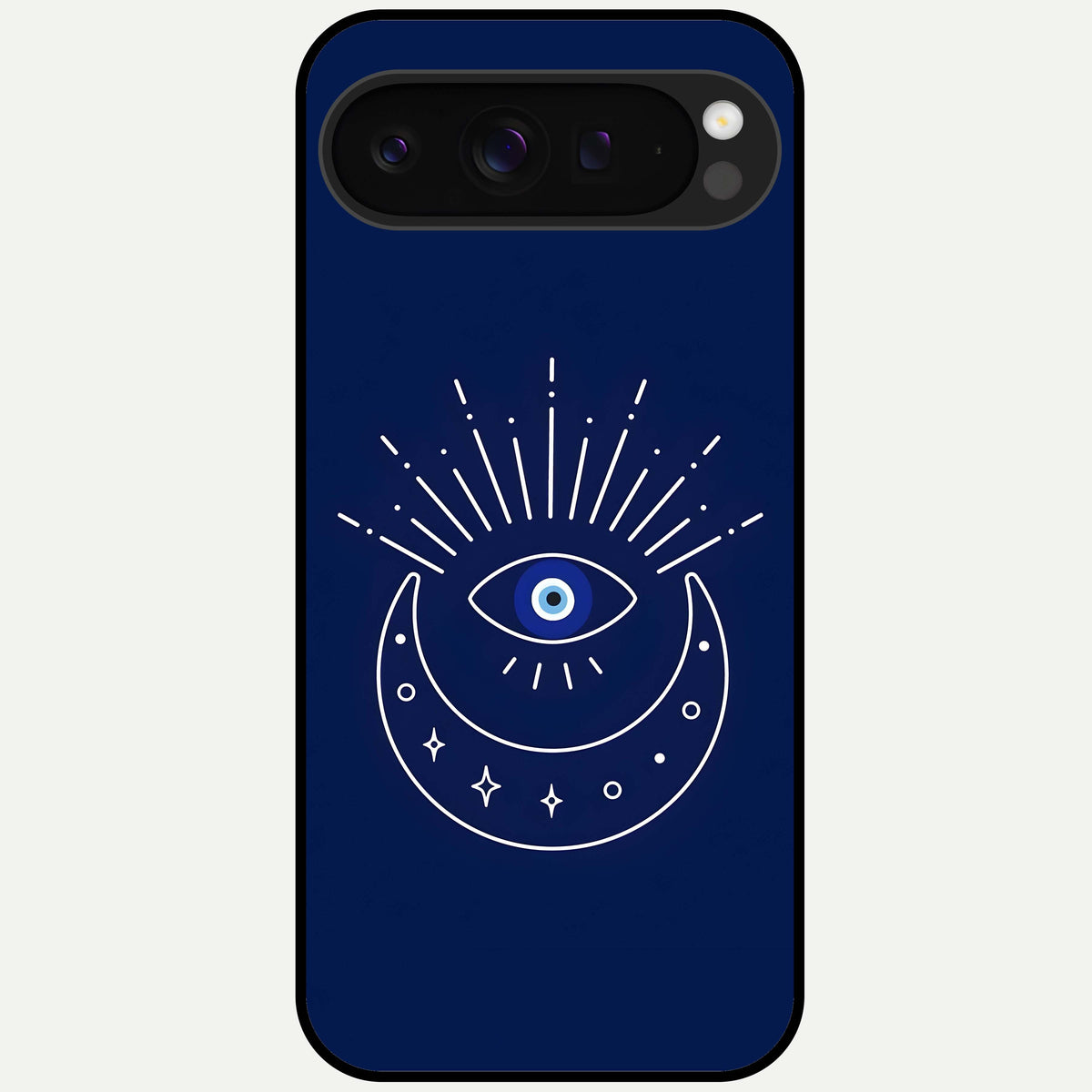  Blue Evil Eye Glass Case For Google Pixel 9 Pro XL back cover – full design glossy printed glass finish