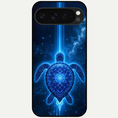  Blue Galaxy Turtle Glass Case For Google Pixel 9 Pro XL back cover – full design glossy printed glass finish
