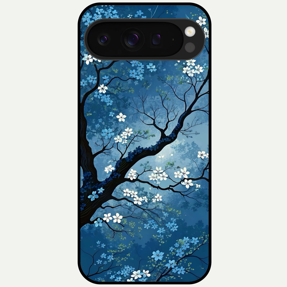  Blue Tree Serenity Glass Case For Google Pixel 9 Pro XL back cover – full design glossy printed glass finish