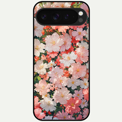  Blush Bloom Field Glass Case For Google Pixel 9 Pro XL back cover – full design glossy printed glass finish