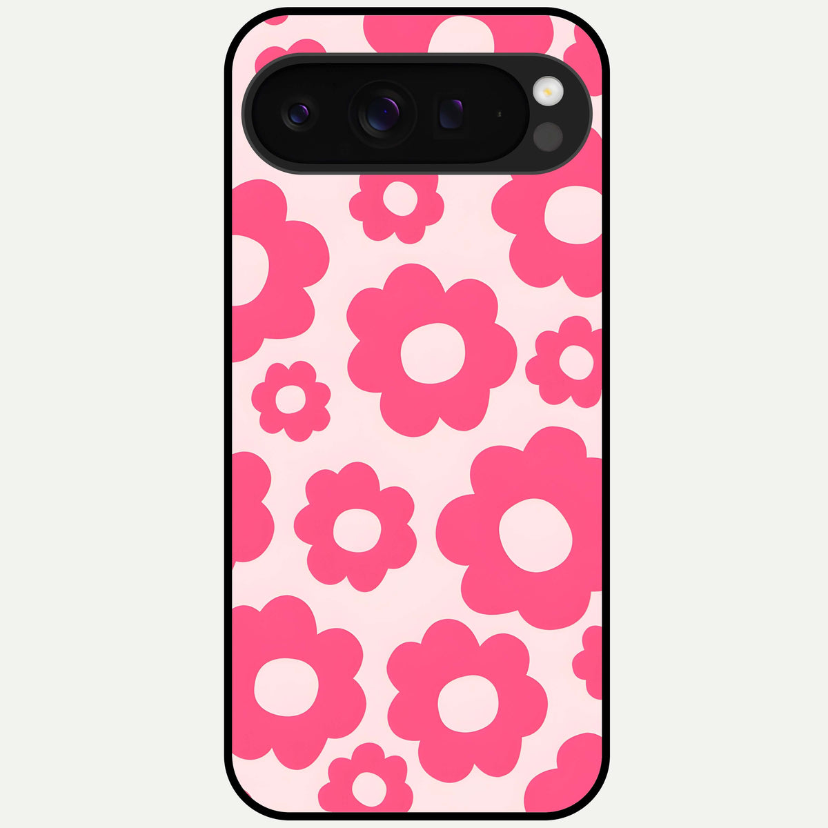  Blush Flower Pop Glass Case For Google Pixel 9 Pro XL back cover – full design glossy printed glass finish