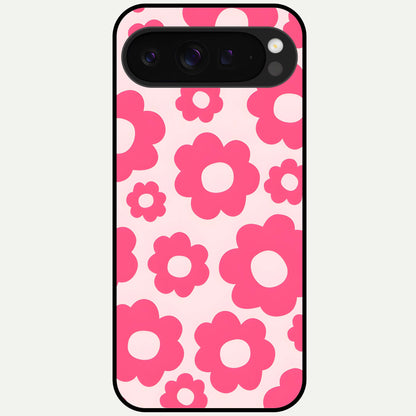  Blush Flower Pop Glass Case For Google Pixel 9 Pro XL back cover – full design glossy printed glass finish