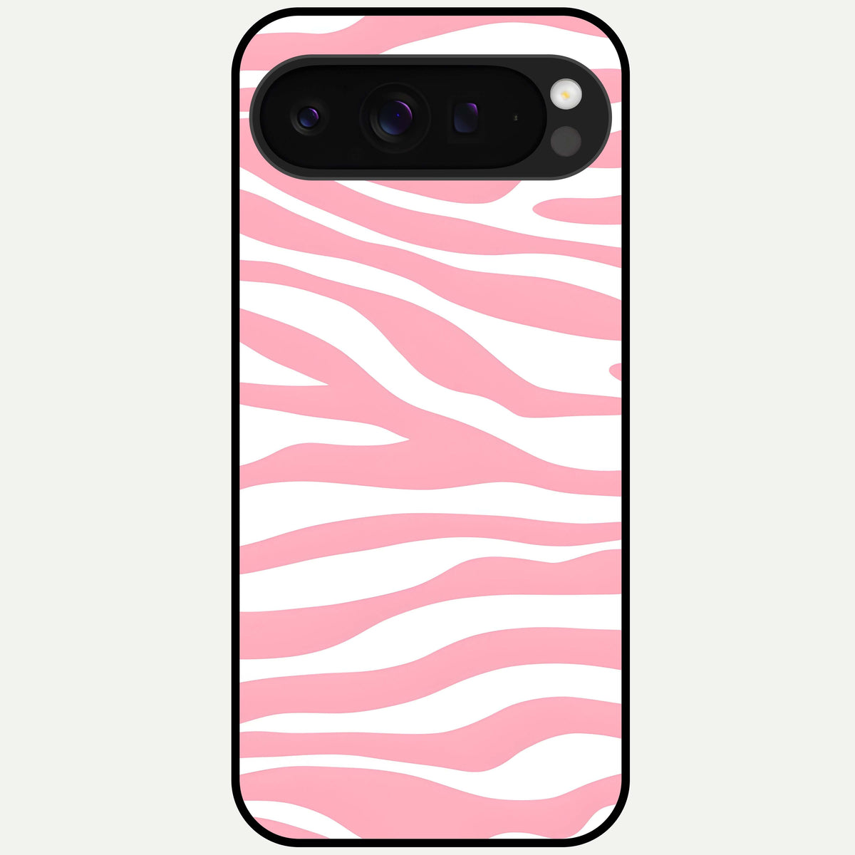  Blush Zebra Flow Glass Case For Google Pixel 9 Pro XL back cover – full design glossy printed glass finish