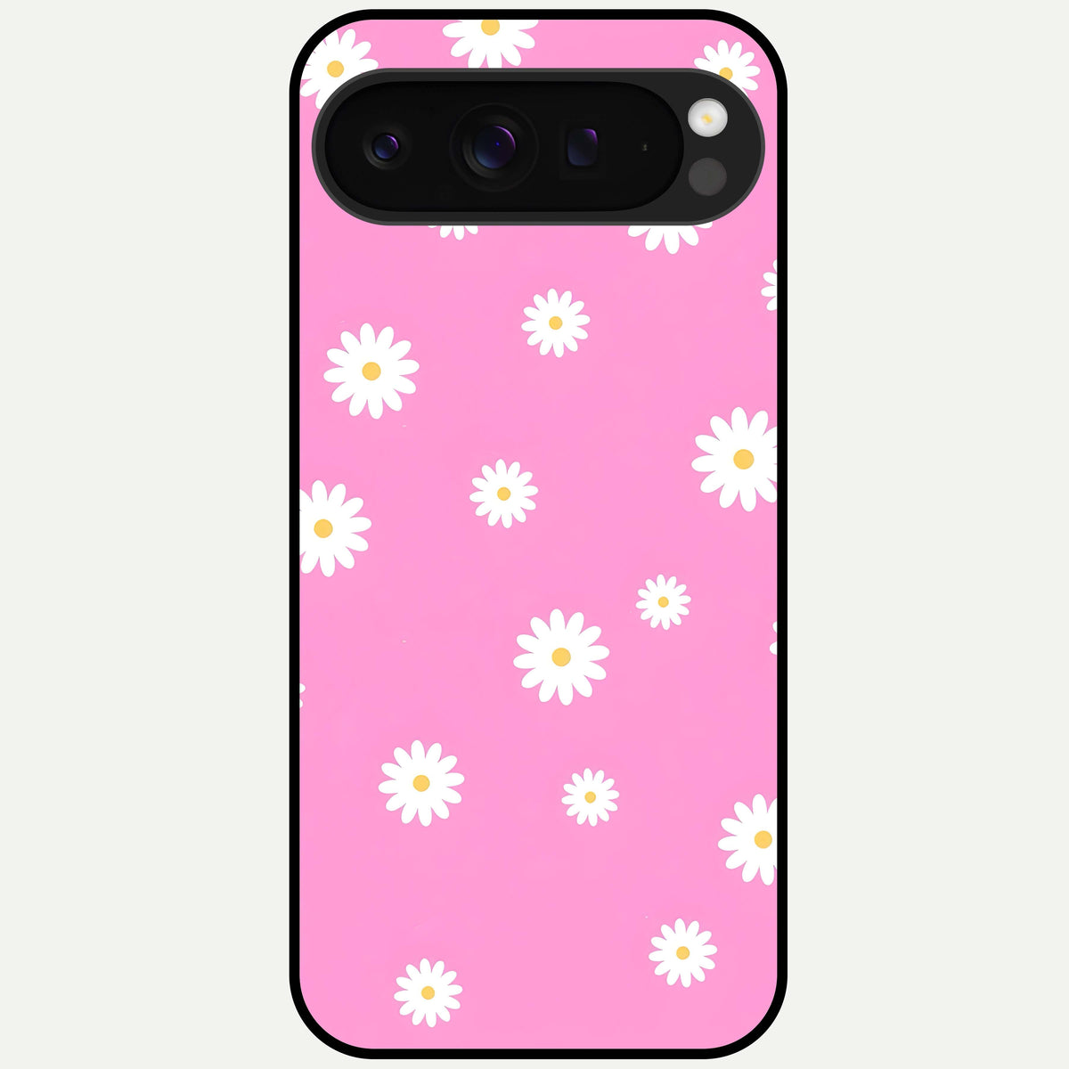  Bubblegum Daisy Pop Glass Case For Google Pixel 9 Pro XL back cover – full design glossy printed glass finish