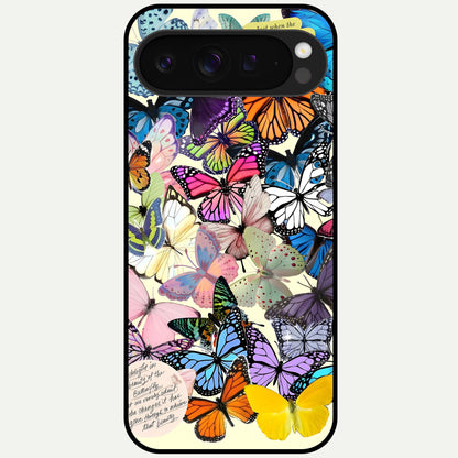  Butterflies Petal Dream Glass Case For Google Pixel 9 Pro XL back cover – full design glossy printed glass finish