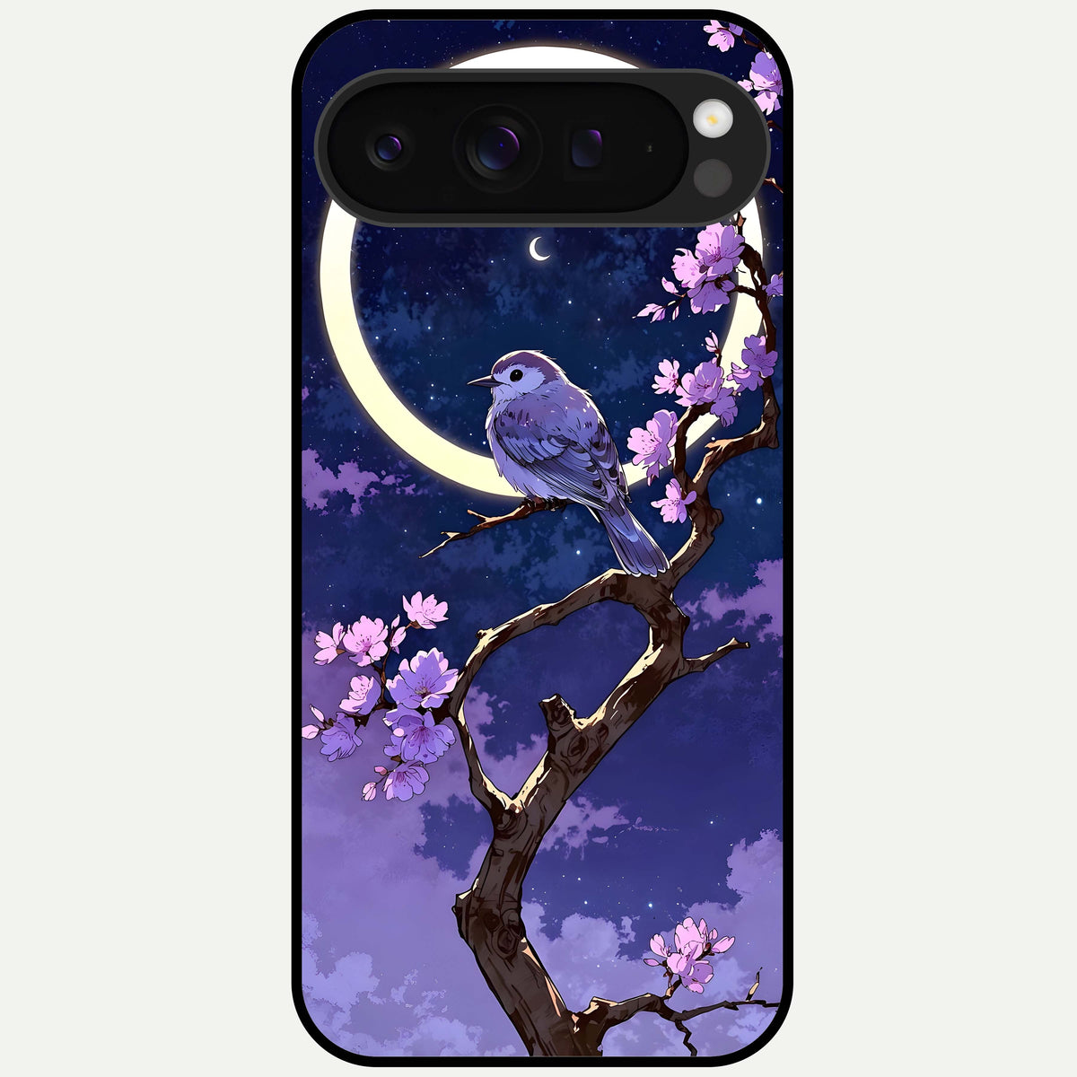  Celestial Bird Blossom Glass Case For Google Pixel 9 Pro XL back cover – full design glossy printed glass finish