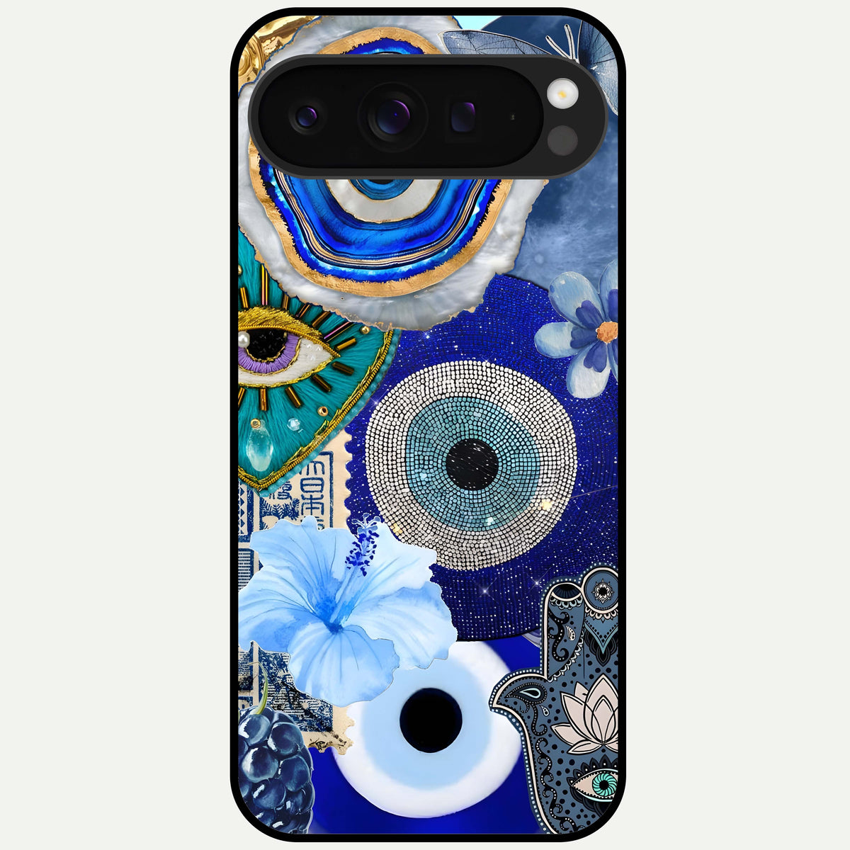  Celestial Blue Vision Glass Case For Google Pixel 9 Pro XL back cover – full design glossy printed glass finish