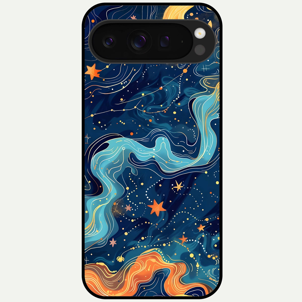  Celestial Dream Flow Glass Case For Google Pixel 9 Pro XL back cover – full design glossy printed glass finish