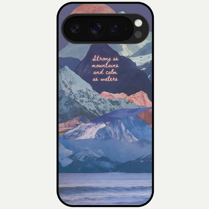  Celestial Mountain Calm Glass Case For Google Pixel 9 Pro XL back cover – full design glossy printed glass finish