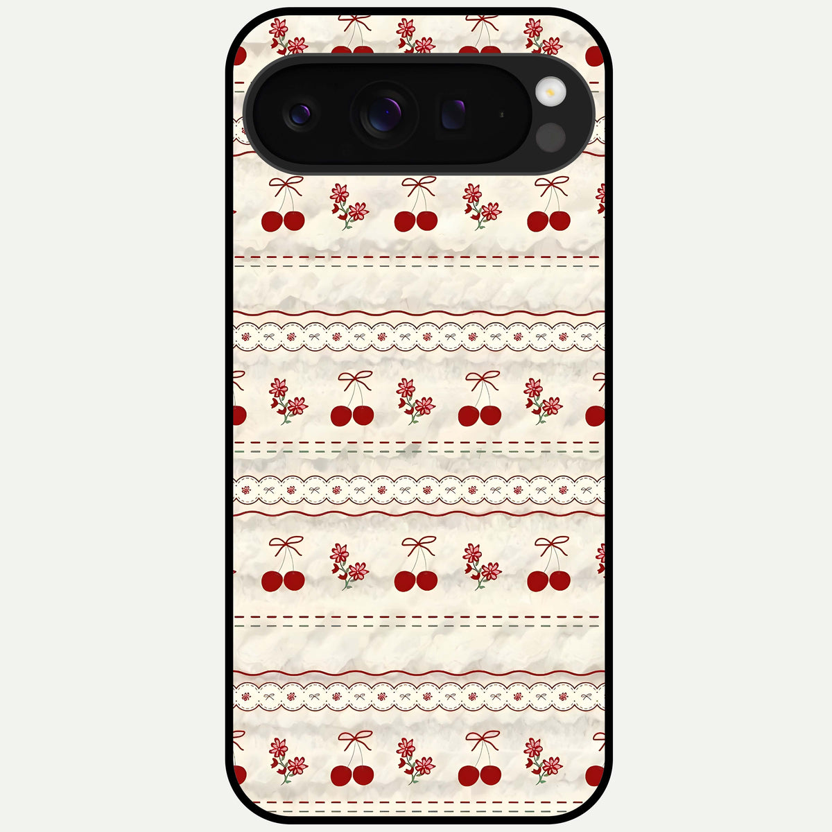 Cherry Bloom Charm Glass Case For Google Pixel 9 Pro XL back cover – full design glossy printed glass finish