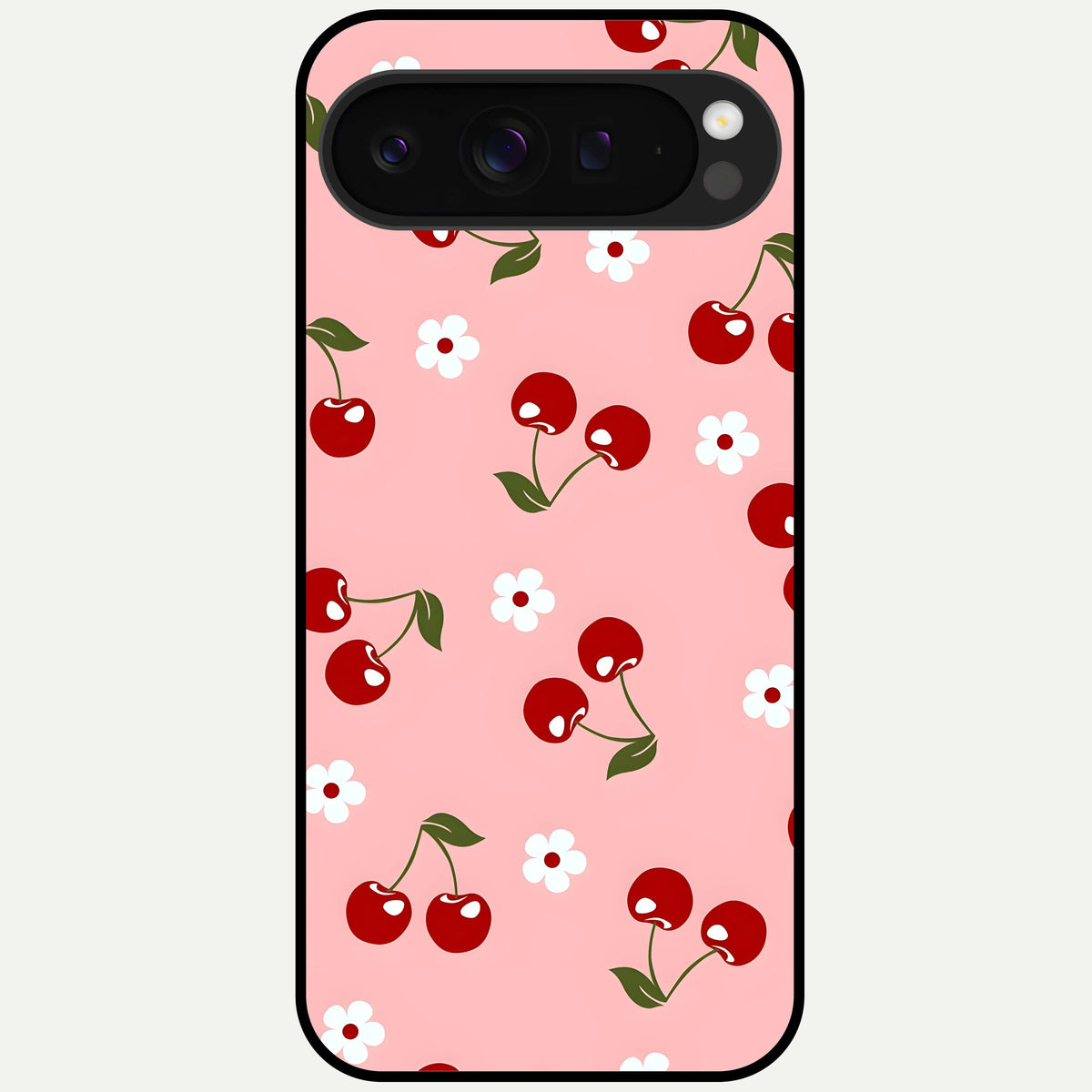  Cherry Love Mood Glass Case For Google Pixel 9 Pro XL back cover – full design glossy printed glass finish
