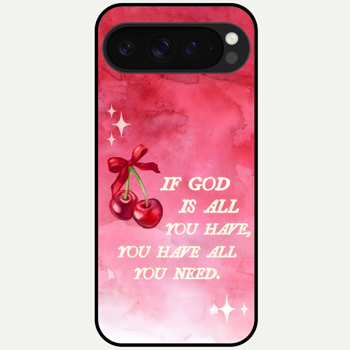  Cherry Quote Glass Case For Google Pixel 9 Pro XL back cover – full design glossy printed glass finish