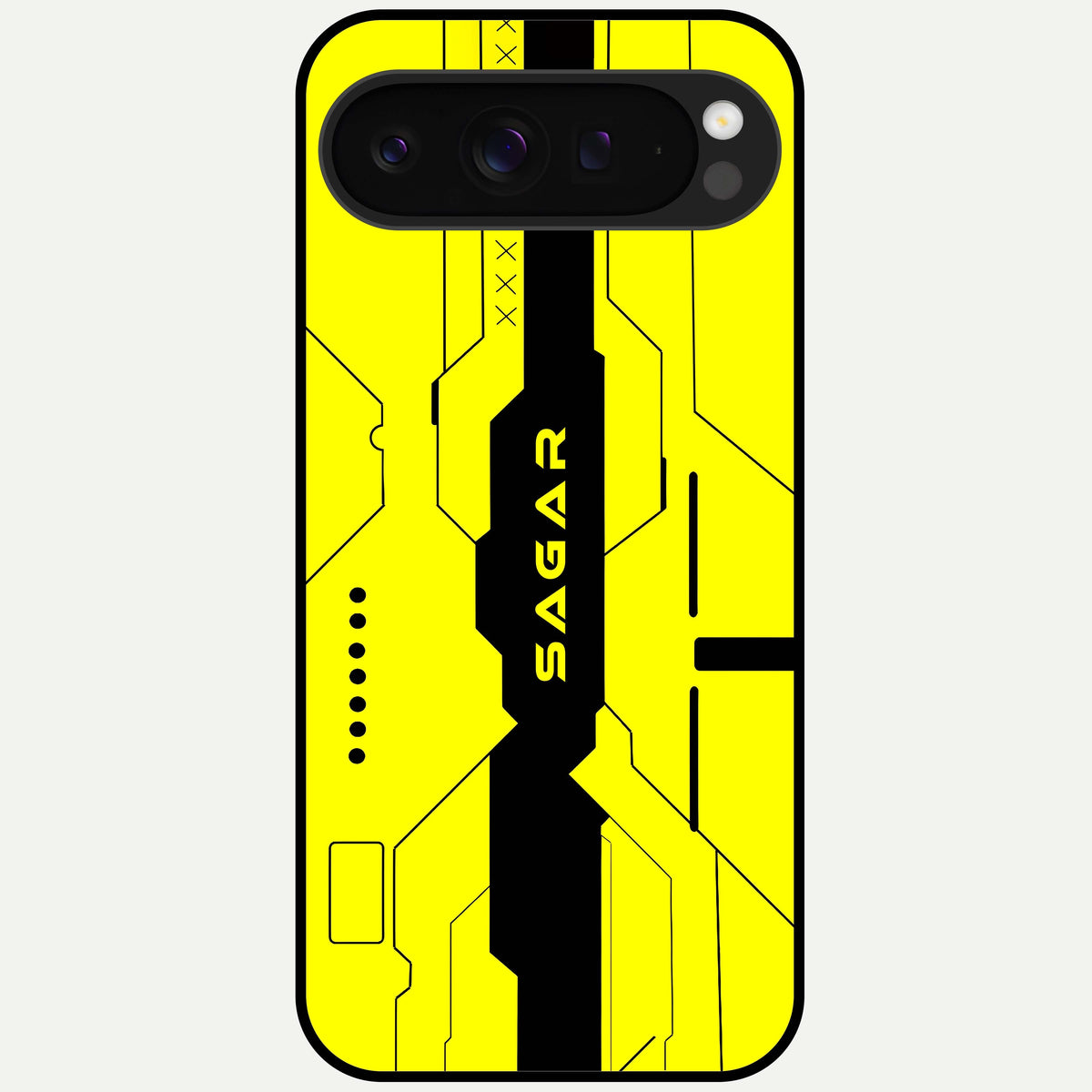  Circuit CYBERPUNK Custom Name Glass Case For Google Pixel 9 Pro XL back cover – full design glossy printed glass finish