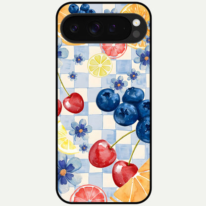  Citrus Bloom Joy Glass Case For Google Pixel 9 Pro XL back cover – full design glossy printed glass finish