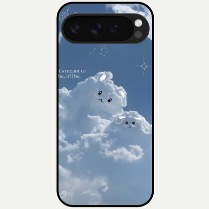  Cloud Bunny Dreams Glass Case For Google Pixel 9 Pro XL back cover – full design glossy printed glass finish