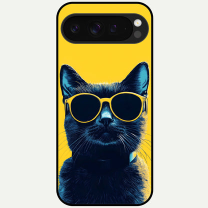  Cool Cat Vibes Glass Case For Google Pixel 9 Pro XL back cover – full design glossy printed glass finish