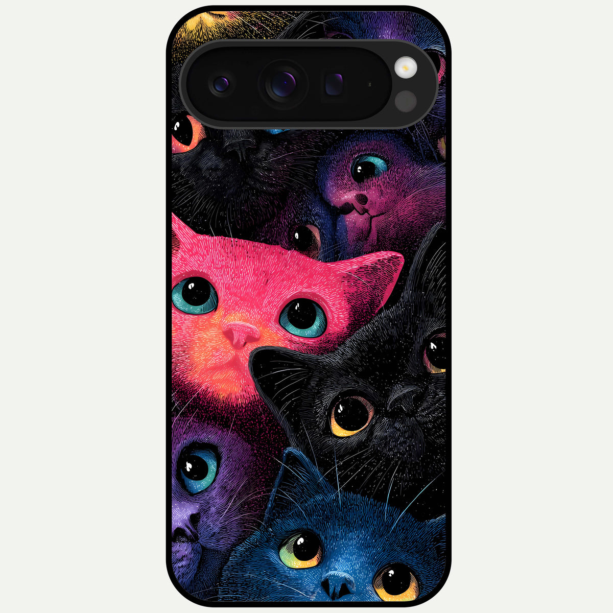  Cosmic Cats Dreams Glass Case For Google Pixel 9 Pro XL back cover – full design glossy printed glass finish