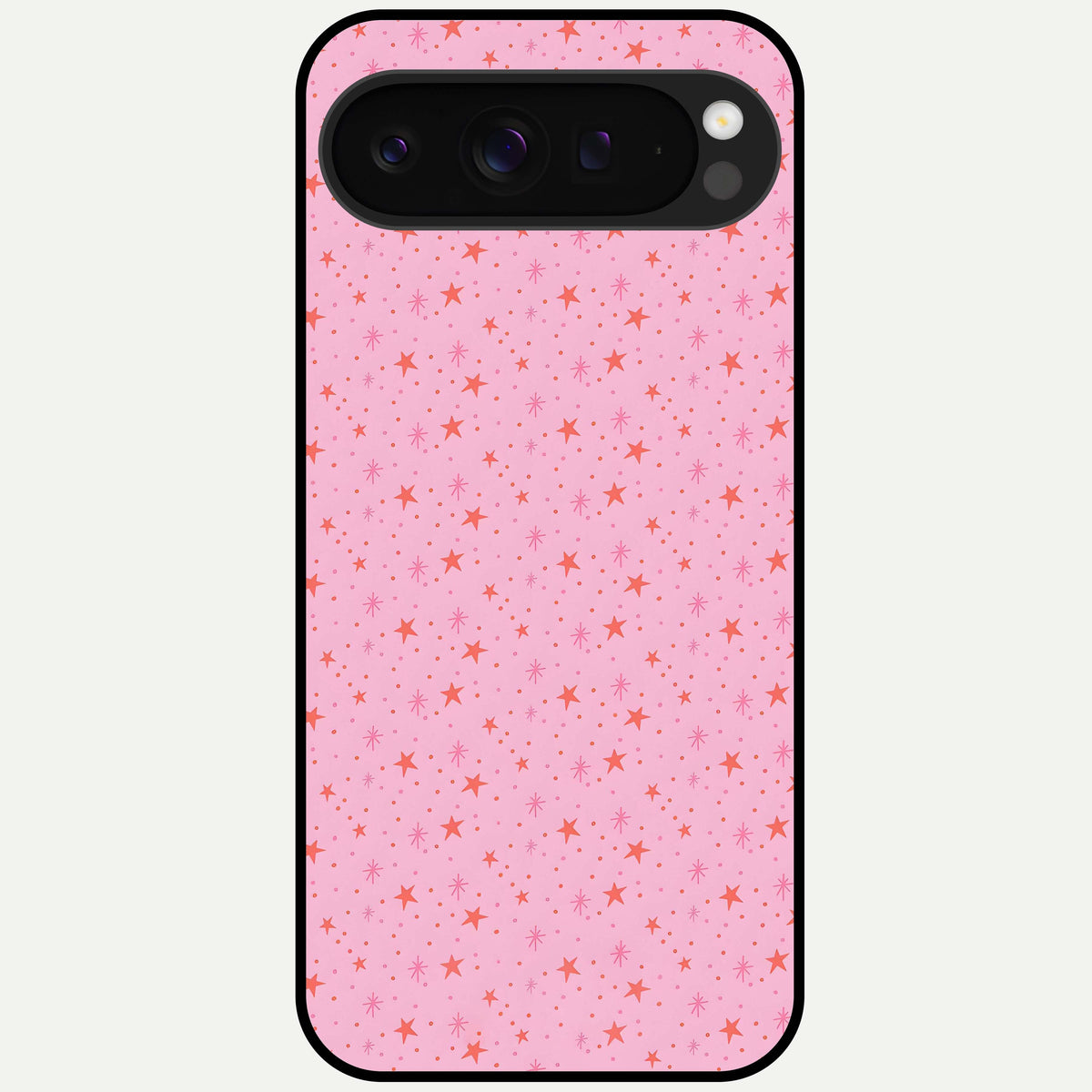  Cosmic Pink Sparkle Glass Case For Google Pixel 9 Pro XL back cover – full design glossy printed glass finish