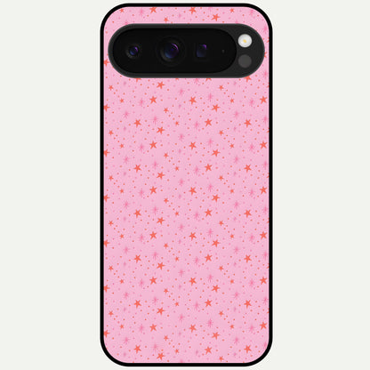  Cosmic Pink Sparkle Glass Case For Google Pixel 9 Pro XL back cover – full design glossy printed glass finish