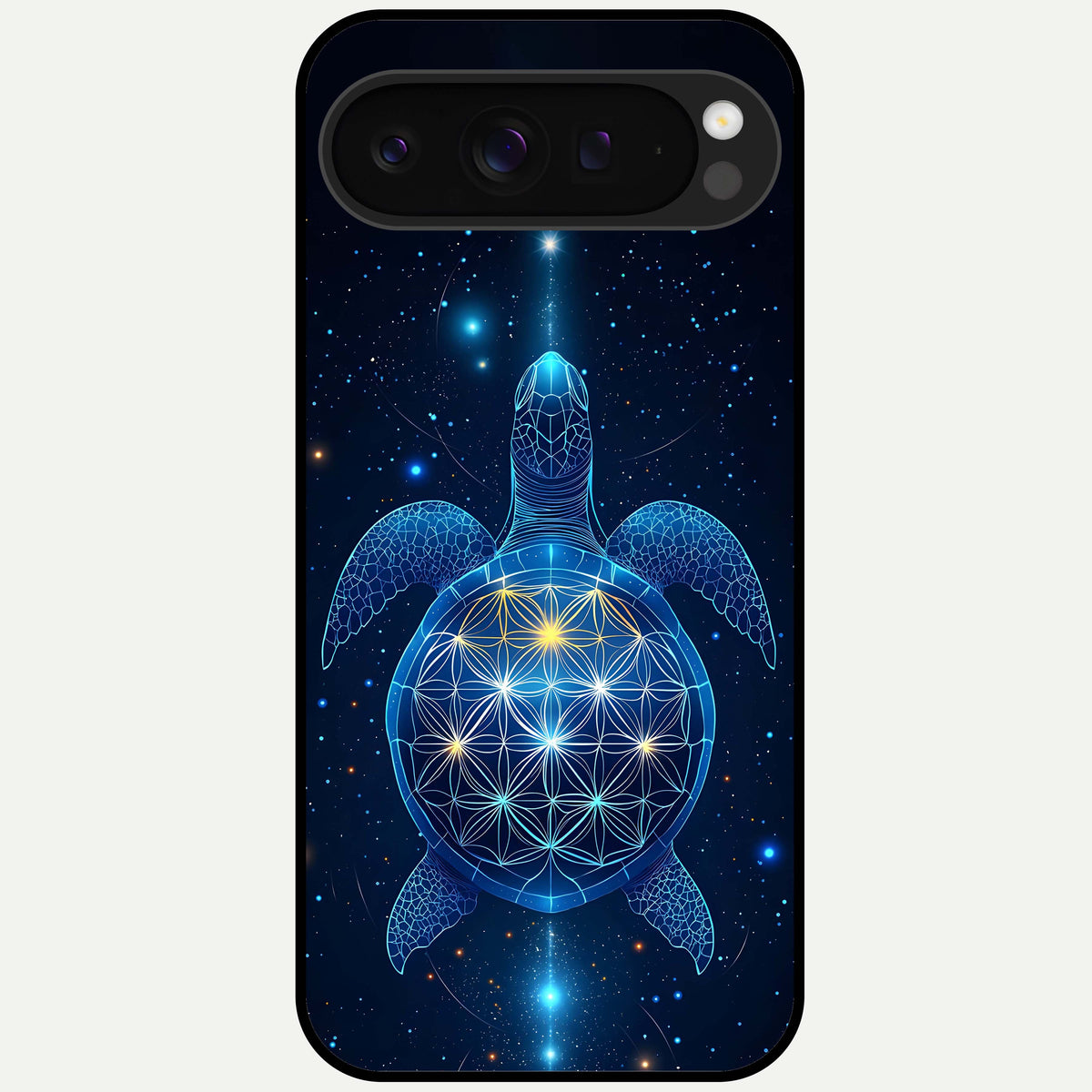  Crimson Blue Turtle Glass Case For Google Pixel 9 Pro XL back cover – full design glossy printed glass finish