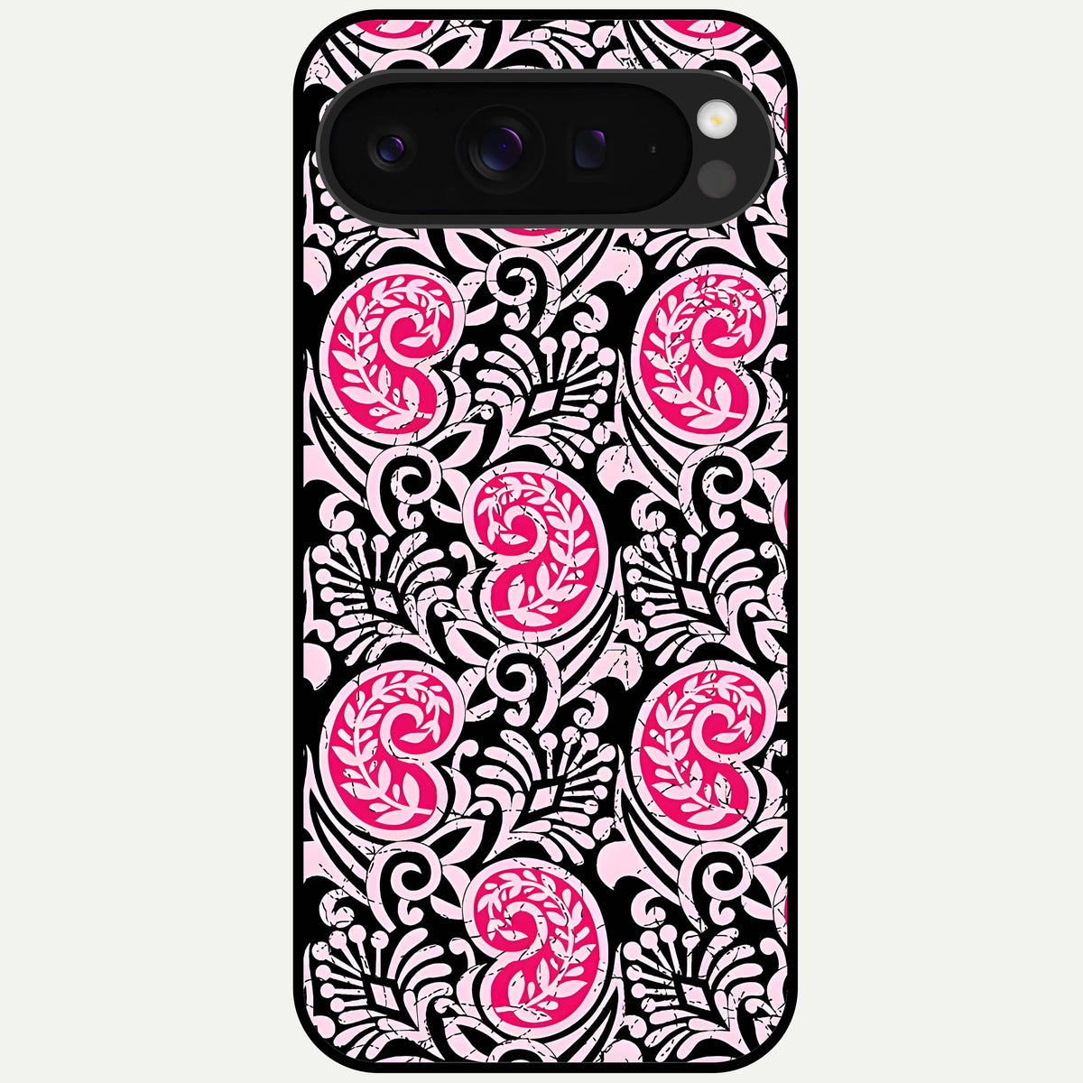  Crimson Paisley Charm Glass Case For Google Pixel 9 Pro XL back cover – full design glossy printed glass finish