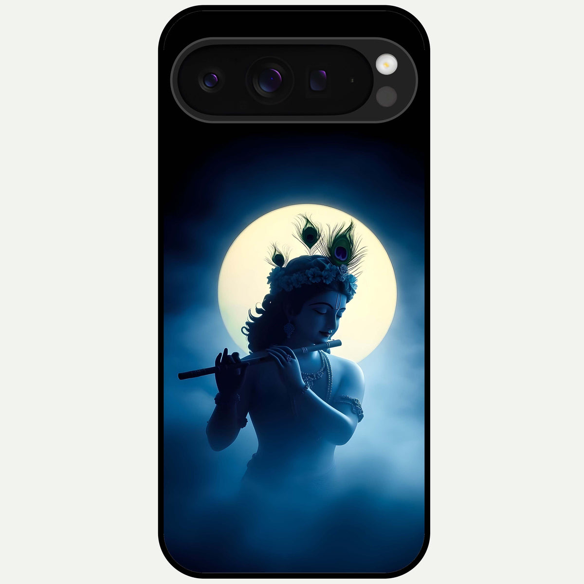  Divine Moon Flute Glass Case For Google Pixel 9 Pro XL back cover – full design glossy printed glass finish