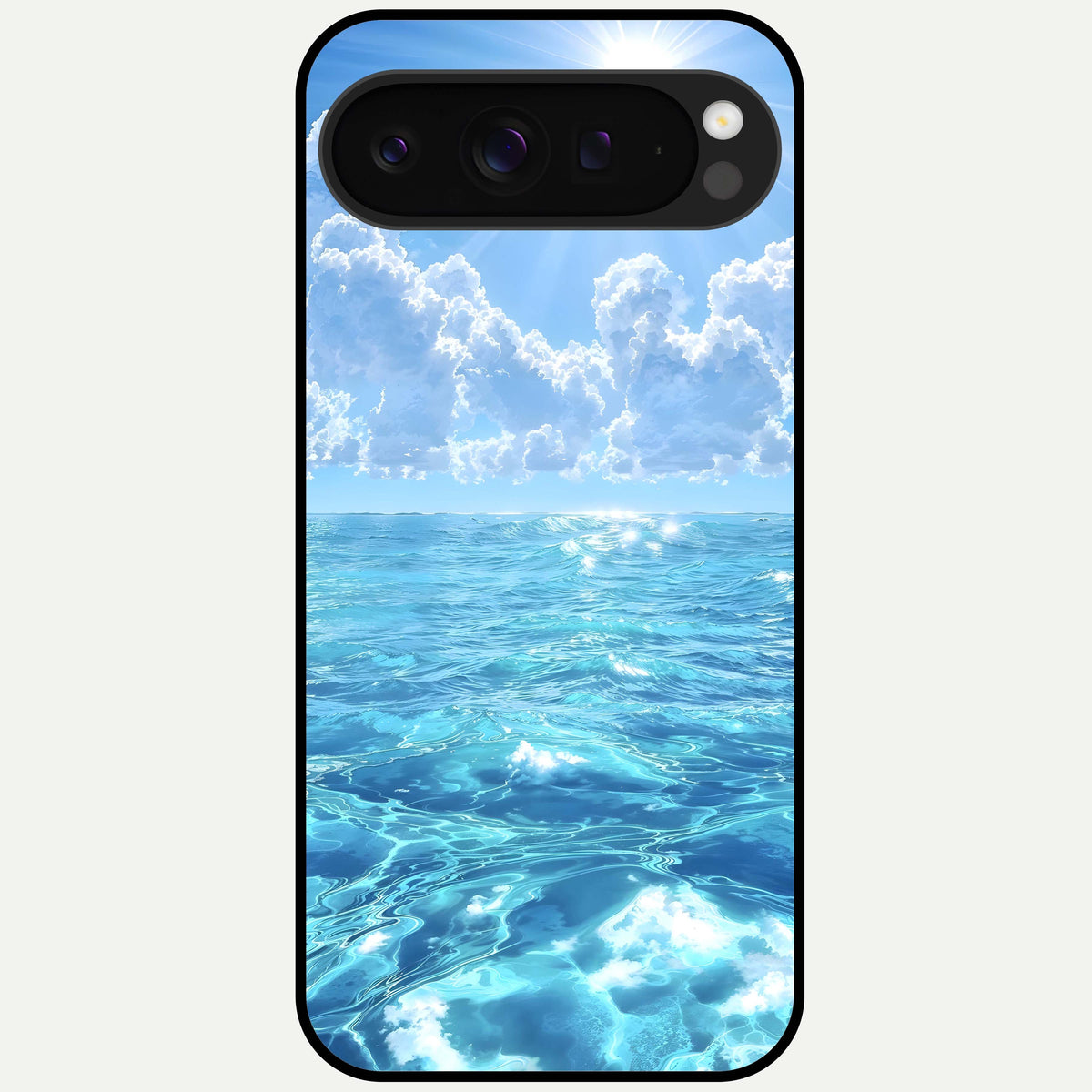  Endless Ocean Horizon Glass Case For Google Pixel 9 Pro XL back cover – full design glossy printed glass finish