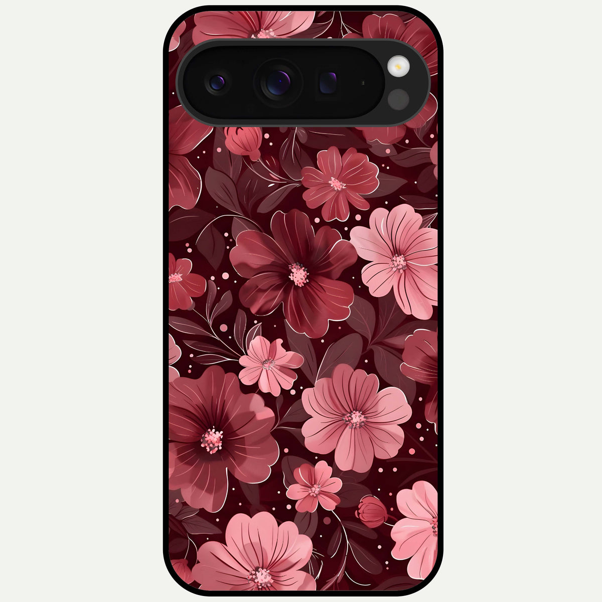  Flower Blush Bloom Glass Case For Google Pixel 9 Pro XL back cover – full design glossy printed glass finish