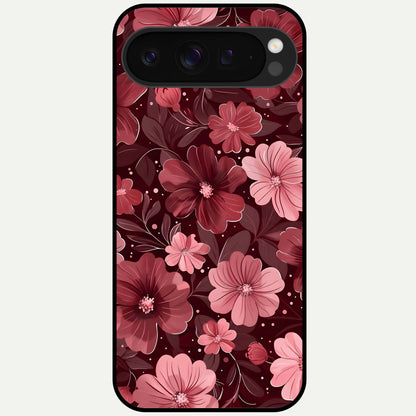  Flower Blush Bloom Glass Case For Google Pixel 9 Pro XL back cover – full design glossy printed glass finish