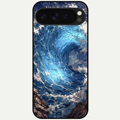  Giant Ocean Wave Glass Case For Google Pixel 9 Pro XL back cover – full design glossy printed glass finish