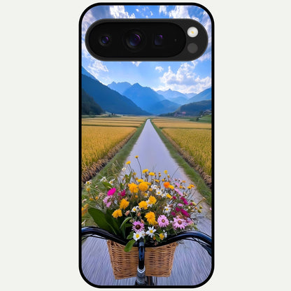  Golden Field Journey Glass Case For Google Pixel 9 Pro XL back cover – full design glossy printed glass finish