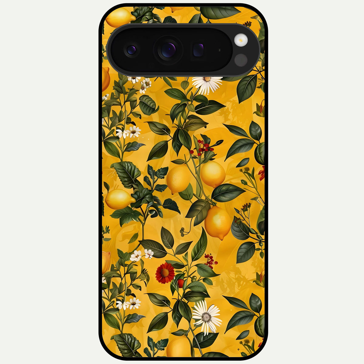  Golden Lemon Field Glass Case For Google Pixel 9 Pro XL back cover – full design glossy printed glass finish
