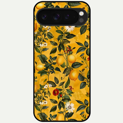  Golden Lemon Field Glass Case For Google Pixel 9 Pro XL back cover – full design glossy printed glass finish