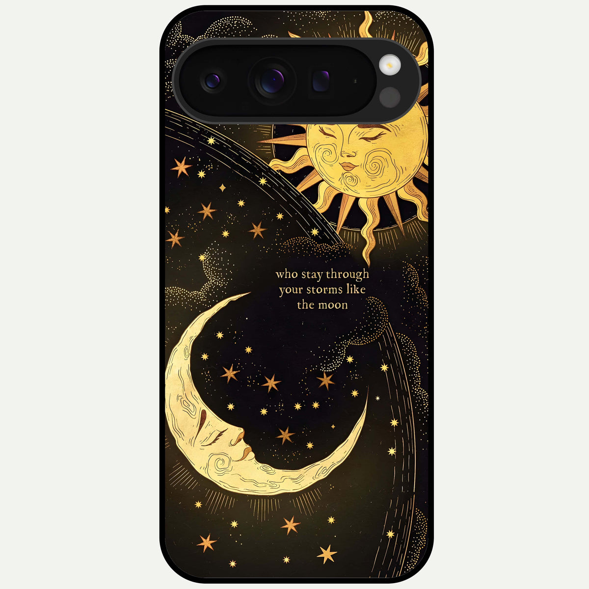 Golden Lunar Love Glass Case For Google Pixel 9 Pro XL back cover – full design glossy printed glass finish