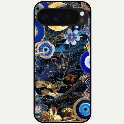  Golden Moon Magic Glass Case For Google Pixel 9 Pro XL back cover – full design glossy printed glass finish